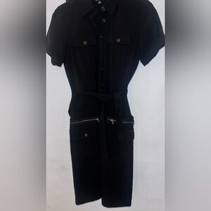 Sharagano Black Button-Up Dress